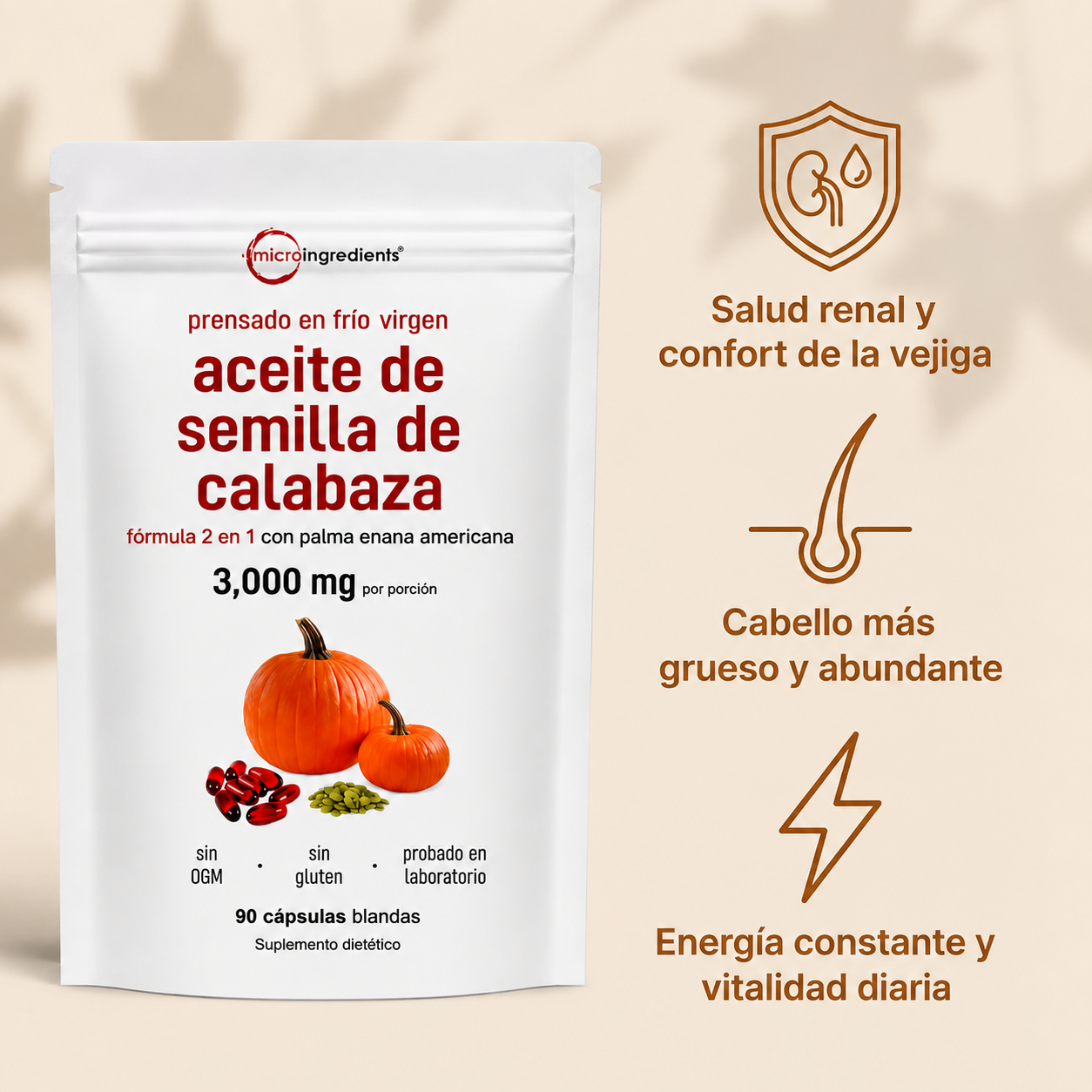 Cápsulas blandas de aceite de semilla de calabaza: fortalece de forma natural la salud renal y el bienestar de la vejiga desde el interior