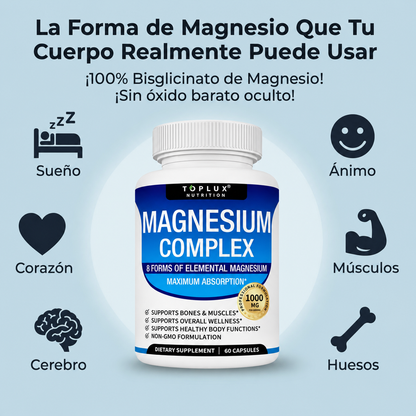 Magnesio Complex de 8 Fuentes — 60 Cápsulas